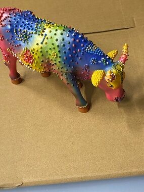 Multicolor Decorative Horned Animal Sculpture - Vibrant Home Art